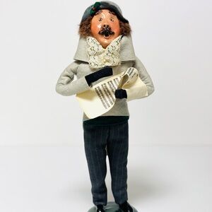 Byers’ Choice Carolers Vintage 1987 Man w/Sheet Music 13" Signed